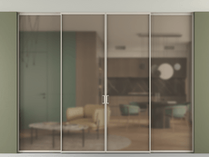 Перегородка Formato внутри проёма четырёхстворчатая со скрытым креплением в потолок