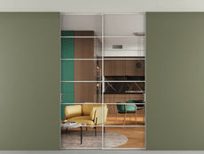 Перегородка Formato внутри проёма скрытое крепление в потолок 2 створки