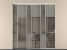 Перегородка Мозаик внутри проёма 3 створки с синхронным механизмом