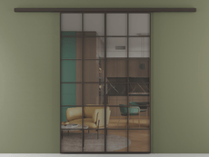 Перегородка Формато вдоль стены 2 створки