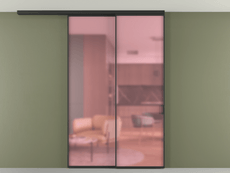 Перегородка Formato вдоль стены на потолок 2 створки с синхронным механизмом