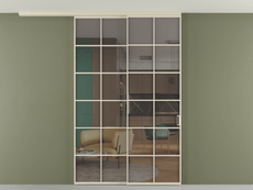 Перегородка Формато вдоль стены на потолок 2 створки с синхронным механизмом