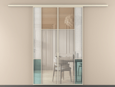 Перегородка Mosaic вдоль стены 2 створки