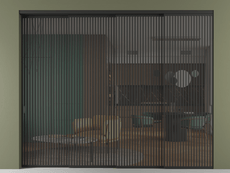 Перегородка Formato внутри проёма 4 створки с синхронным механизмом