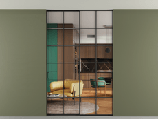 Перегородка Формато внутри проёма скрытое крепление в потолок 2 створки