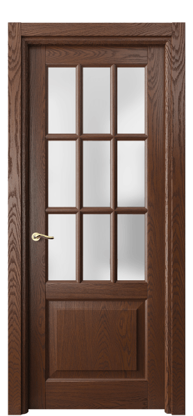 Дверь межкомнатная 0748 ДКЧ.Б САТ. Цвет Дуб коньячный брашированный. Материал Массив дуба брашированный. Коллекция Лигнум. Картинка.